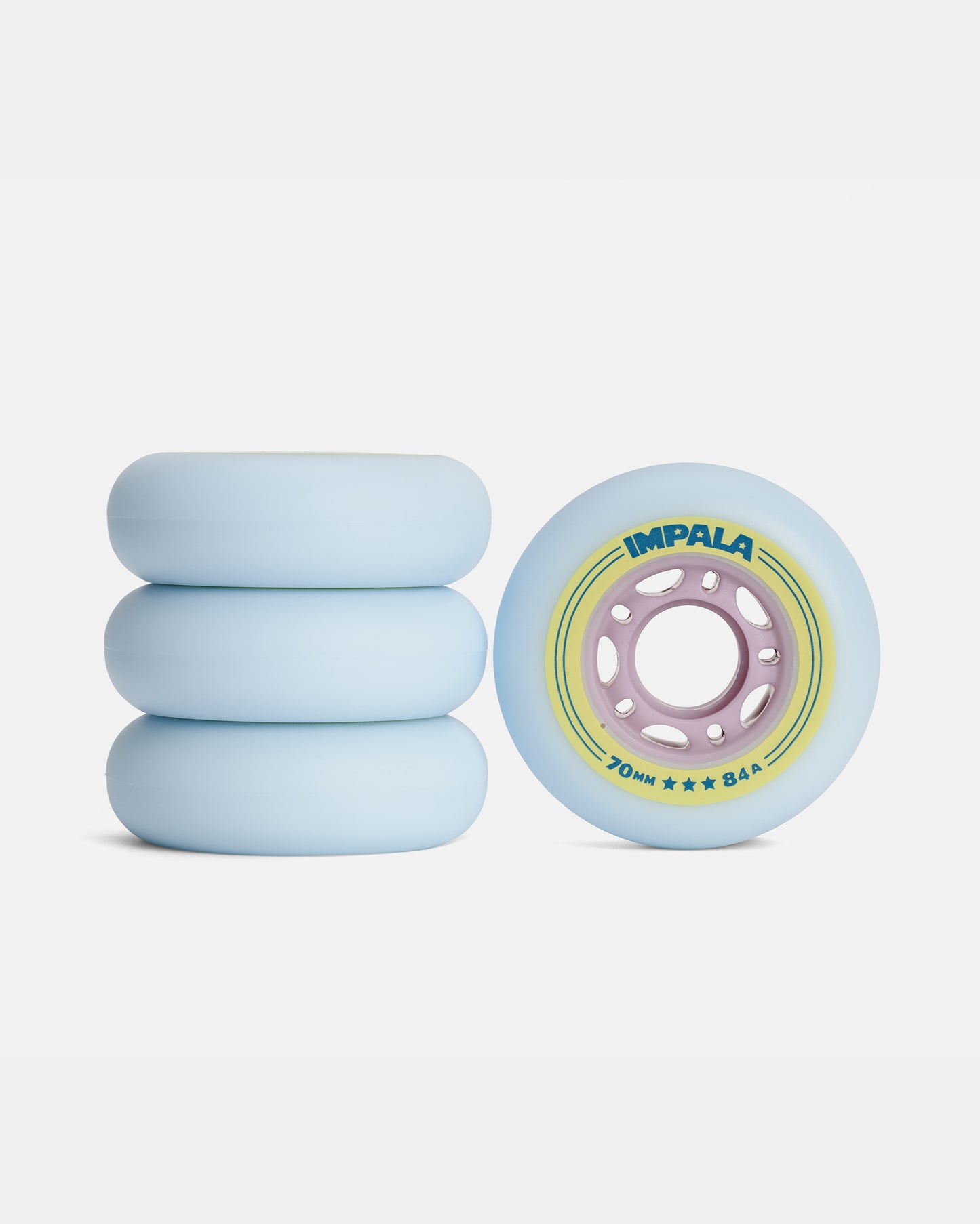 Impala Inline Wheel 4pk - Sky Blue/Yellow - Impala Rollerskates