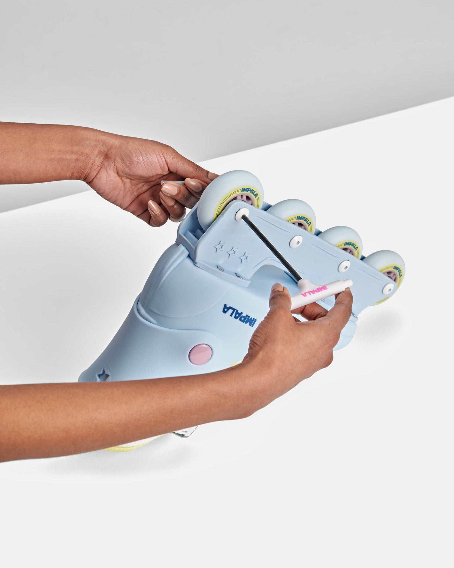 Impala Inline Wheel 4pk - Sky Blue/Yellow - Impala Rollerskates