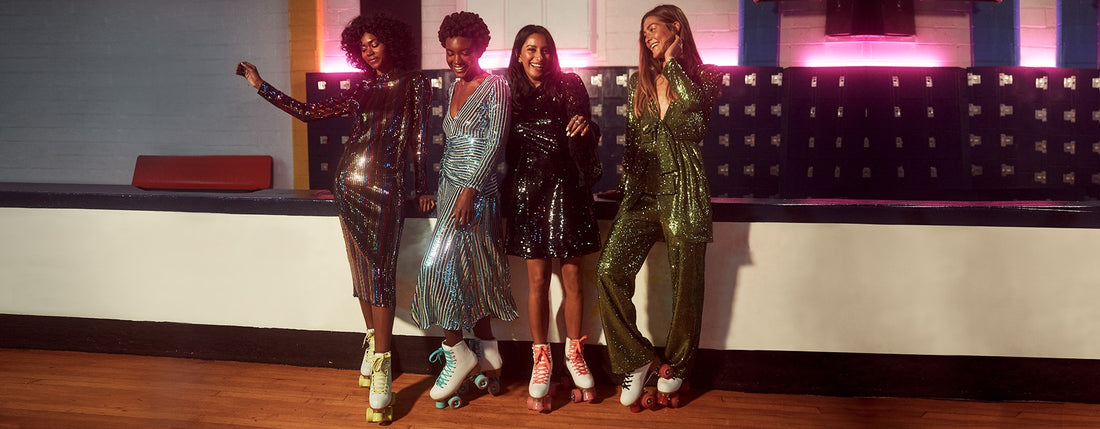 Watch Models Skate Around a Glitzy Roller Rink In Sequins with Saks Fifth Avenue