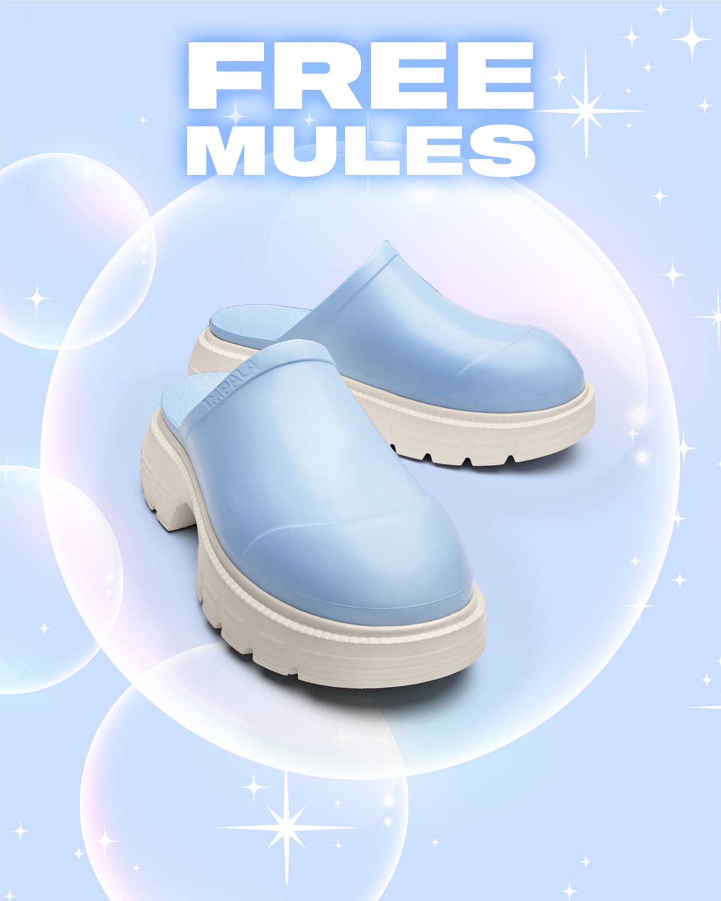 Sky Blue Rollerskate + Free Mules