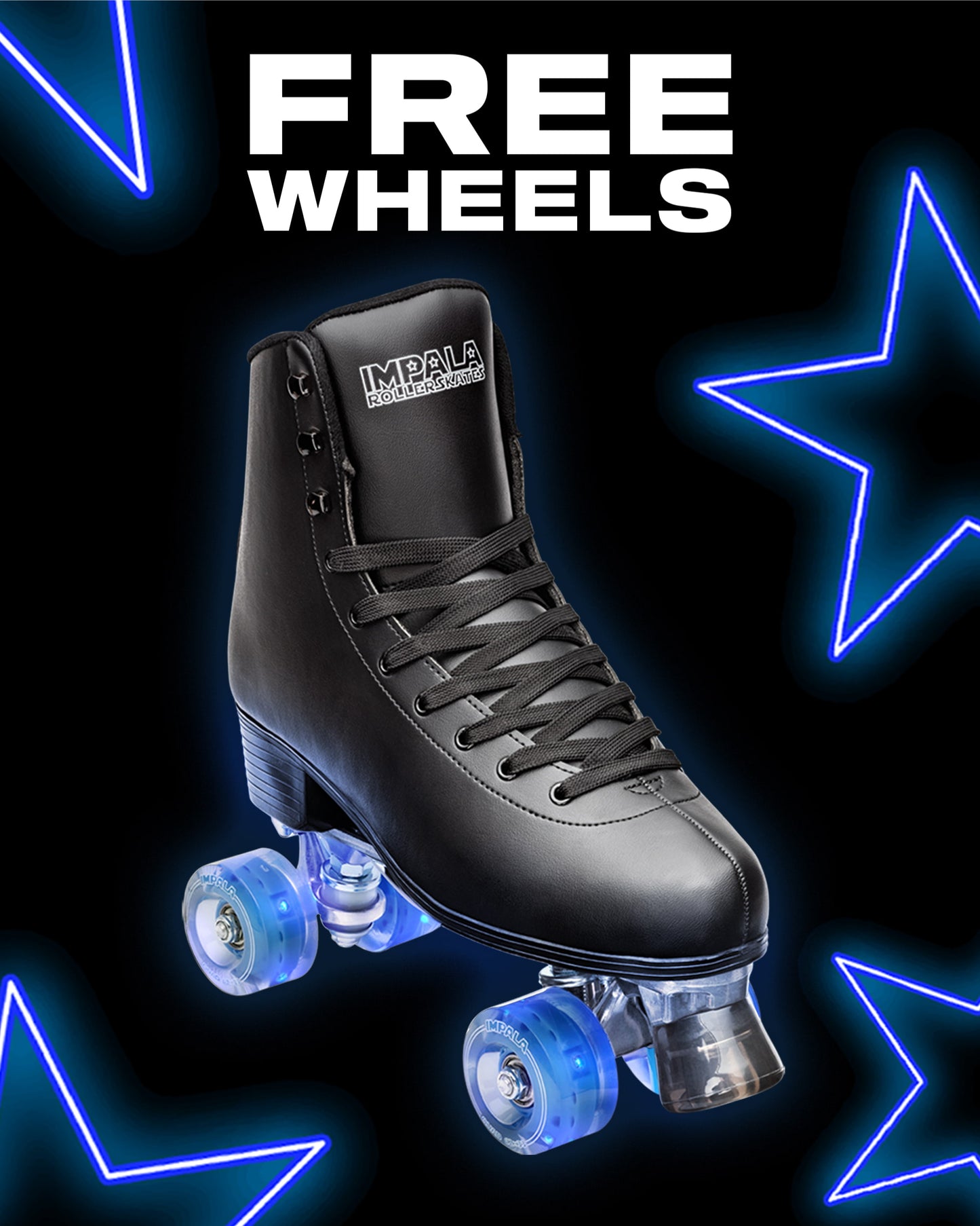 Black Rollerskates + Free Light Up Wheels